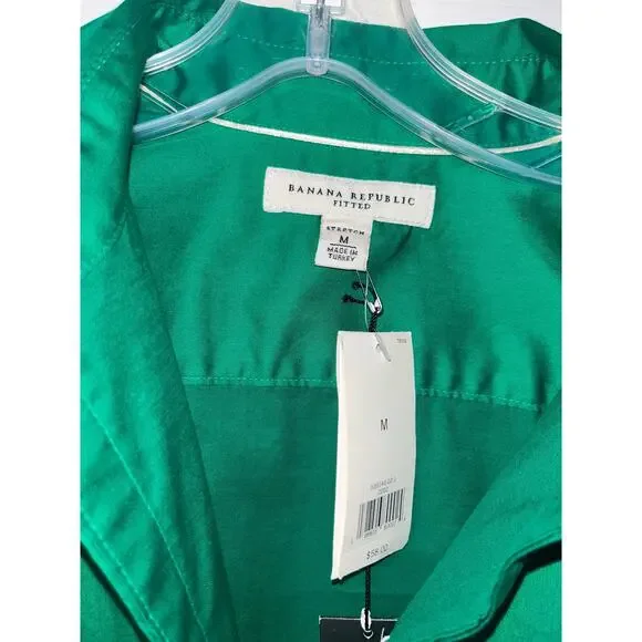 NWT Green Banana Republic Cotton Fitted Stretch M - Picture 4 of 7
